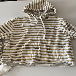 Cotton cropped hoodie “Merci” size small